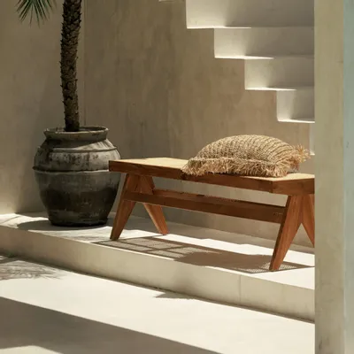 Bancs - Banc Rattanian en teck massif et cannage naturel - DESIGN TRIP