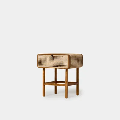 Tables de nuit - Table de chevet en teck et cannage - DESIGN TRIP