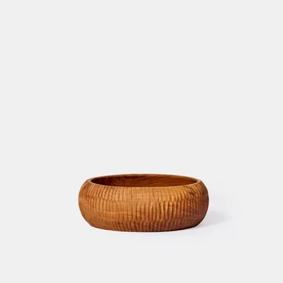 Platter and bowls - Sola solid teak salad bowl - DESIGN TRIP