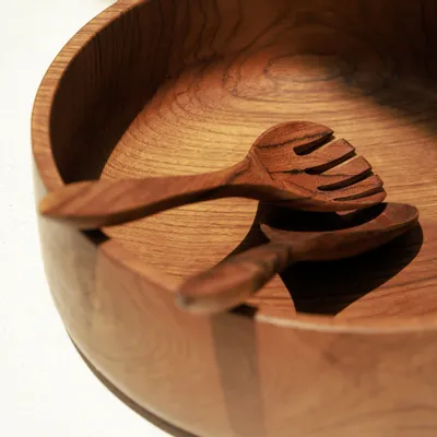 Cutlery set - Teak salad servers - DESIGN TRIP