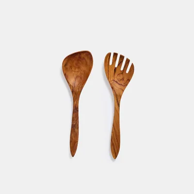 Cutlery set - Teak salad servers - DESIGN TRIP