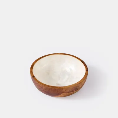 Bowls - Teak and mother-of-pearl bowl - DESIGN TRIP