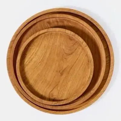 Everyday plates - Round teak plate - DESIGN TRIP