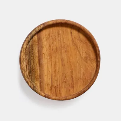 Table mat - Teak wood bottle coaster - 10 cm - DESIGN TRIP