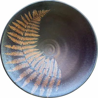 Ceramic - Large golden fern cup - CÉRAMIQUE HELENE RAYMOND