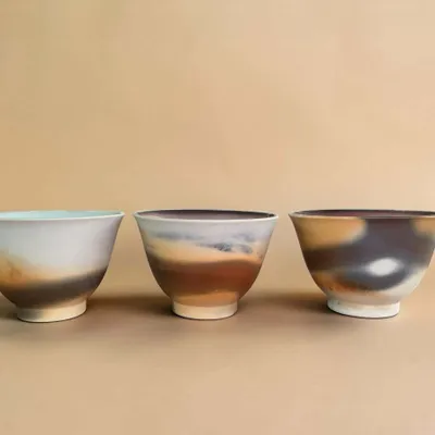 Tasses et mugs - Tasse à Sencha en porcelaine d’Arita cuite au Saggar - JOHN MAC CERAMICS