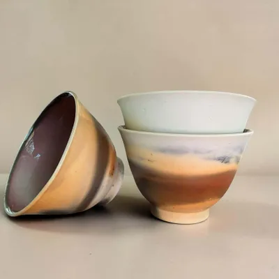Tasses et mugs - Tasse à Sencha en porcelaine d’Arita cuite au Saggar - JOHN MAC CERAMICS