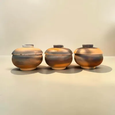 Bols - Porcelaine d'Arita – Bol à couvercle cuit au Saggar - JOHN MAC CERAMICS
