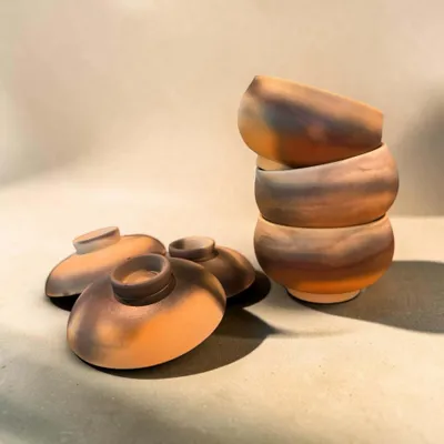 Bols - Porcelaine d'Arita – Bol à couvercle cuit au Saggar - JOHN MAC CERAMICS