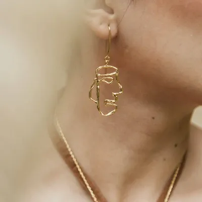 Jewelry - Oba Line Face Earrings - CÂPÂ JEWELRY