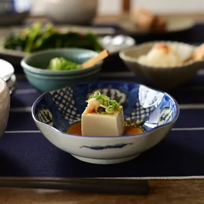 Platter and bowls - Shochikubai - MARUMITSU POTERIE
