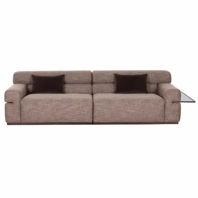 Sofas - 4-SEATER 'PENTHOUSE' SOFA WITH WOODEN SIDE TABLE - FANCY