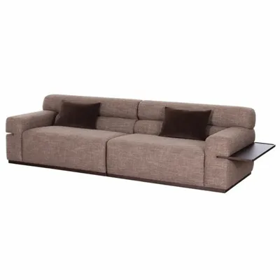 Sofas - 4-SEATER 'PENTHOUSE' SOFA WITH WOODEN SIDE TABLE - FANCY