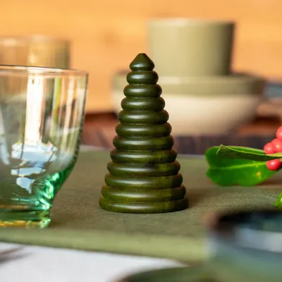 Autres décorations de Noël - Sapins de Noël en bois d'acacia avec anneaux - KINTA