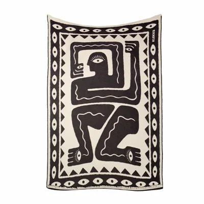 Throw blankets - Cotton Throw Blanket in Black & White – KLEKKS NO. 26 - KLEKKS