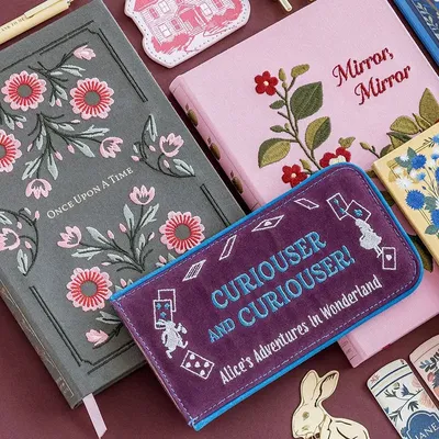Stationery - Once Upon a Time Embroidered Notebook (A5) - The Reading Room - MAISON ROYAL GARDEN