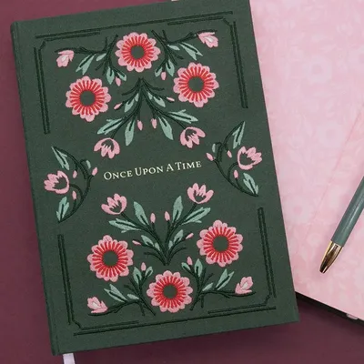 Stationery - Once Upon a Time Embroidered Notebook (A5) - The Reading Room - MAISON ROYAL GARDEN