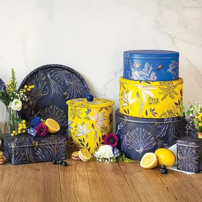 Decorative objects - Birthday Collection — Metal boxes illustrated by Sara Miller - MAISON ROYAL GARDEN