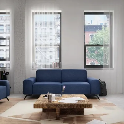 Sofas for hospitalities & contracts - 2-Seater Sofa SOHO - Deep Blue - CITY SOFA