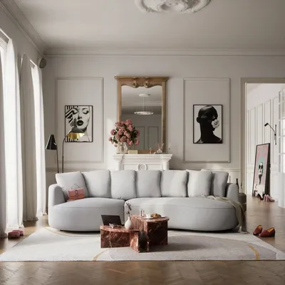 Sofas for hospitalities & contracts - 4-Seater Left Corner Sofa BELLEVILLE - Silver - CITY SOFA