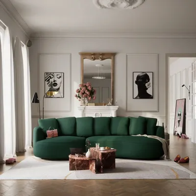 Sofas for hospitalities & contracts - 4-Seater Left Corner Sofa BELLEVILLE - Green - CITY SOFA