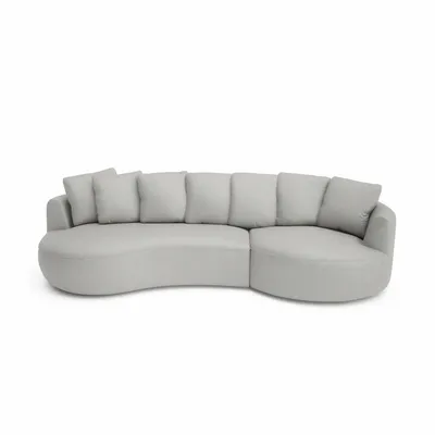 Sofas for hospitalities & contracts - 4-Seater Right Corner Sofa BELLEVILLE - Silver - CITY SOFA