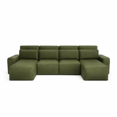 Sofas for hospitalities & contracts - Corner Sofa Bed JORDAAN - U shape - Khaki - CITY SOFA
