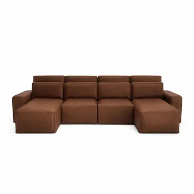 Sofas for hospitalities & contracts - Corner Sofa Bed JORDAAN - U shape - Brick - CITY SOFA