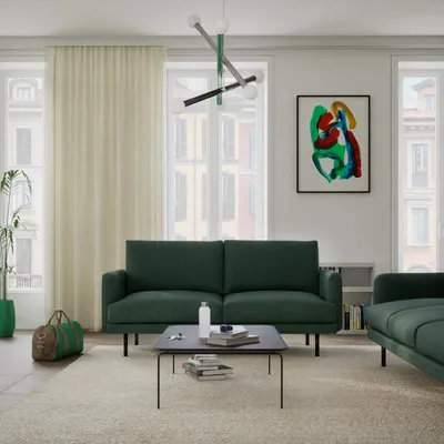 Sofas for hospitalities & contracts - 3-Seater Sofa BRERA - Green - CITY SOFA