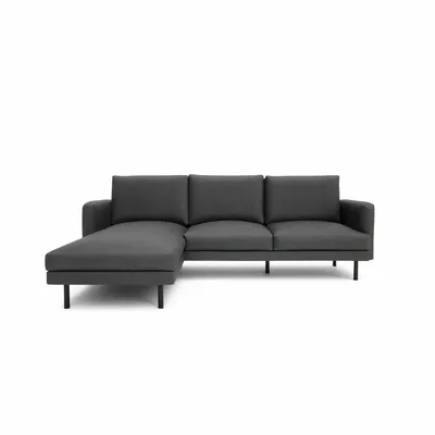 Sofas for hospitalities & contracts - 4-Seater Left Corner Sofa BRERA - Dark Grey - CITY SOFA