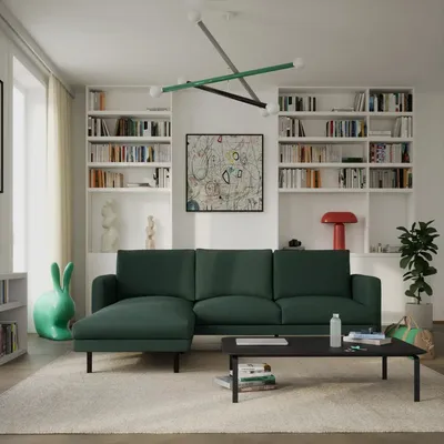 Sofas for hospitalities & contracts - 4-Seater Left Corner Sofa BRERA - Green - CITY SOFA
