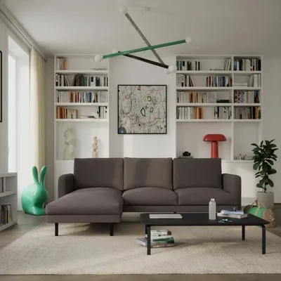 Sofas for hospitalities & contracts - 4-Seater Left Corner Sofa BRERA - Taupe - CITY SOFA