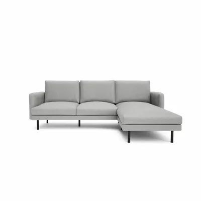 Sofas for hospitalities & contracts - 4-Seater Right Corner Sofa BRERA - Grey - CITY SOFA