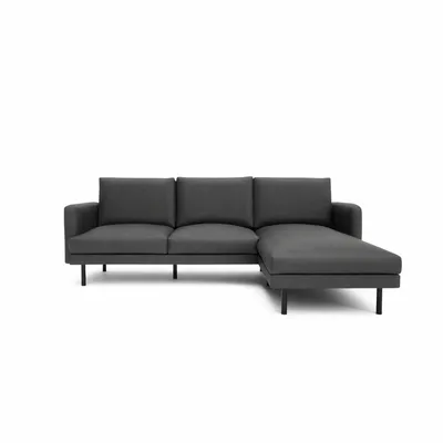 Sofas for hospitalities & contracts - 4-Seater Right Corner Sofa BRERA - Dark Grey - CITY SOFA