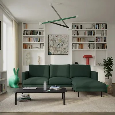 Sofas for hospitalities & contracts - 4-Seater Right Corner Sofa BRERA - Green - CITY SOFA