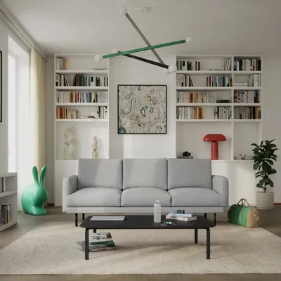 Sofas for hospitalities & contracts - 4-Seater Sofa BRERA - Grey - CITY SOFA