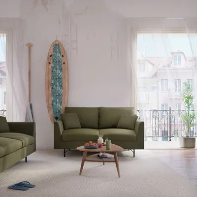 Sofas for hospitalities & contracts - 2-Seater Sofa ALFAMA - Green - CITY SOFA