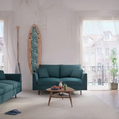 Sofas for hospitalities & contracts - 2-Seater Sofa ALFAMA - Deep Blue - CITY SOFA