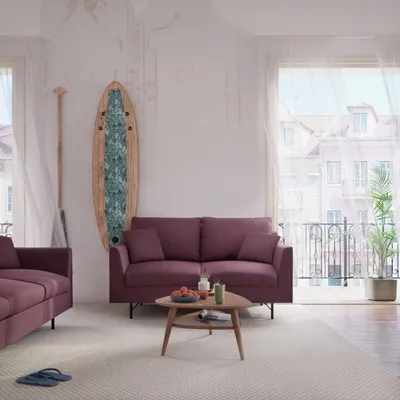 Sofas for hospitalities & contracts - 2-Seater Sofa ALFAMA - Burgundy - CITY SOFA