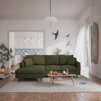 Sofas for hospitalities & contracts - 4-Seater Left Corner Sofa ALFAMA - Green - CITY SOFA