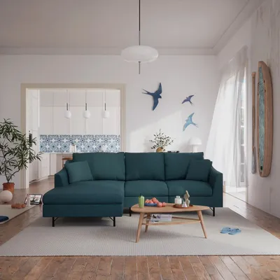 Sofas for hospitalities & contracts - 4-Seater Left Corner Sofa ALFAMA - Deep Blue - CITY SOFA