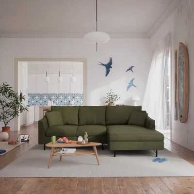 Sofas for hospitalities & contracts - 4-Seater Right Corner Sofa ALFAMA - Green - CITY SOFA