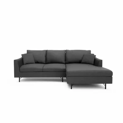 Sofas for hospitalities & contracts - 4-Seater Right Corner Sofa ALFAMA - Dark Grey - CITY SOFA