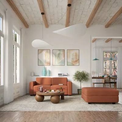 Sofas for hospitalities & contracts - 2-Seater Modular Sofa GRACIA - Terracotta - CITY SOFA
