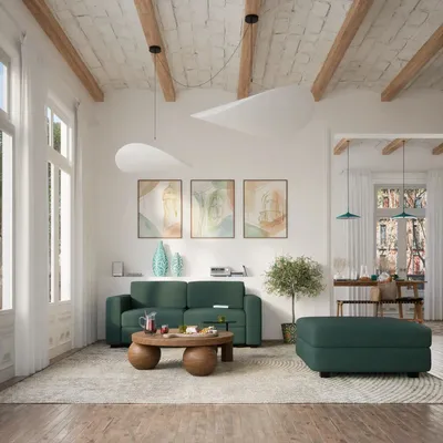 Sofas for hospitalities & contracts - 2-Seater Modular Sofa GRACIA - Green - CITY SOFA