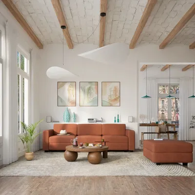 Sofas for hospitalities & contracts - 3-Seater Modular Sofa GRACIA - Terracotta - CITY SOFA