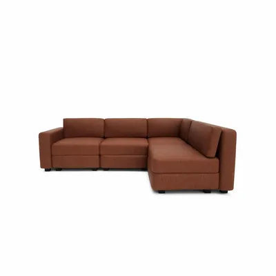 Sofas for hospitalities & contracts - 4-Seater Corner Modular Sofa GRACIA - Terracotta - CITY SOFA