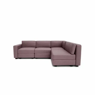 Sofas for hospitalities & contracts - 4-Seater Corner Modular Sofa GRACIA - Dusty Pink - CITY SOFA