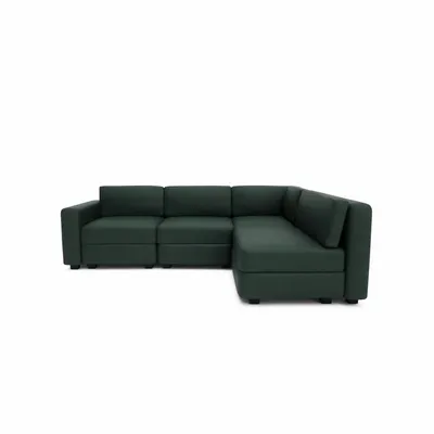 Canapés pour collectivités - Canapé d'angle modulable 4 places GRACIA - Vert - CITY SOFA