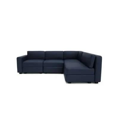 Sofas for hospitalities & contracts - 4-Seater Corner Modular Sofa GRACIA - Dark Blue - CITY SOFA
